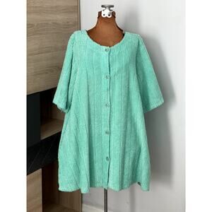 Herbcraft Sz L Chenille Robe House Coat Beach Cover-Up Vintage Summer Cotton